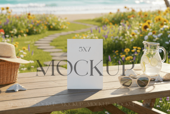 Aesthetic Summer Card Mockup: Elevate Your Stationery Designs with Style