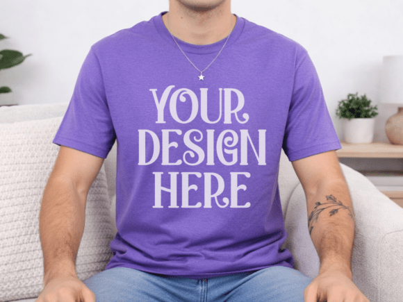 BC3001 Heather Team Purple Shirt Mockup: A Strategic Asset for Designers and Brand Builders