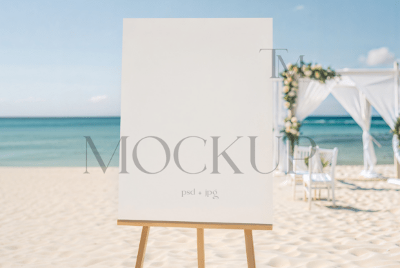 Beach Bridal Shower Sign Mockup