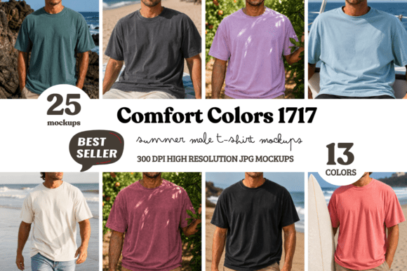 Comfort Colors 1717 Summer Male Mockups
