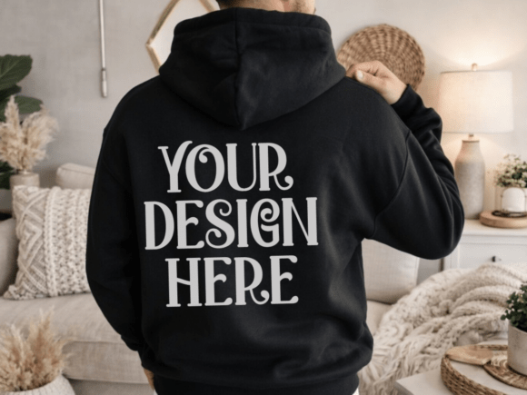 Elevate Your Print on Demand Store with the Gildan 18500 Black Hoodie Mockup
