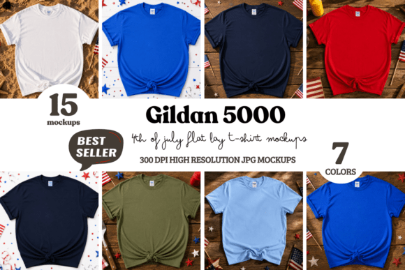 Gildan 5000 4th of July Mockups