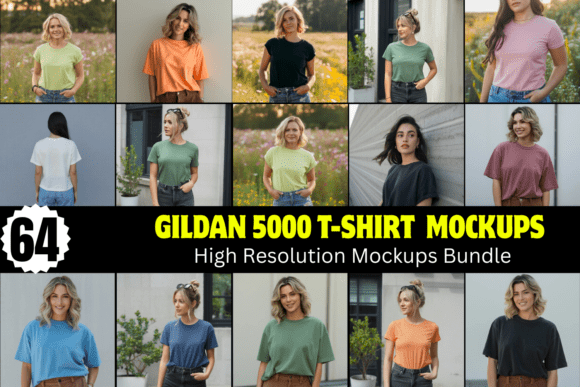 Gildan 5000 T-Shirt Mockups Bundle: A Professional Tool for Brand Presentation