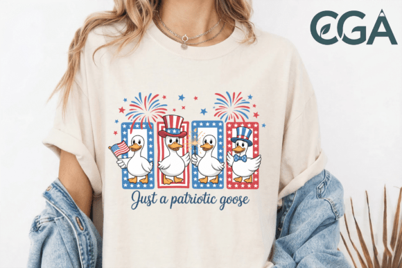 Just a Patriotic Goose USA 4th July PNG: A Whimsical Addition to Your Independence Day Celebrations