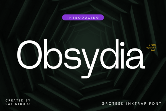 Obsydia: A Modern Grotesk Inktrap Display Font for Bold Design Statements