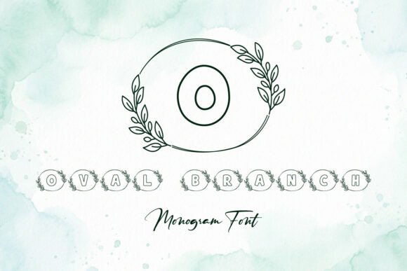 Oval Branch Monogram Font – A Botanically-Inspired Design for Timeless Creativity