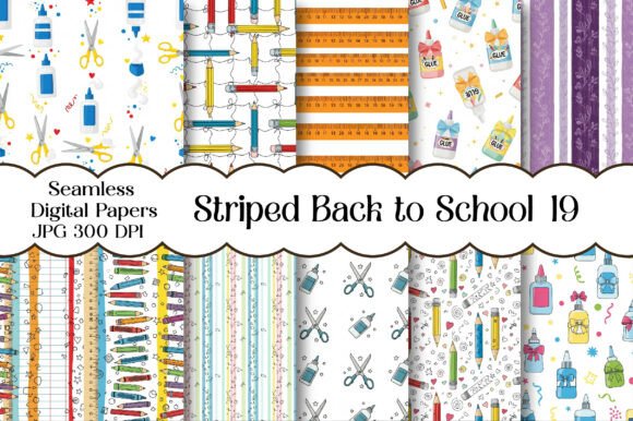 Striped Back to School Papers: The Ultimate Digital Asset for Creative Educators and Designers