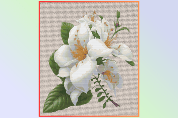 White Lily Cross Stitch Design